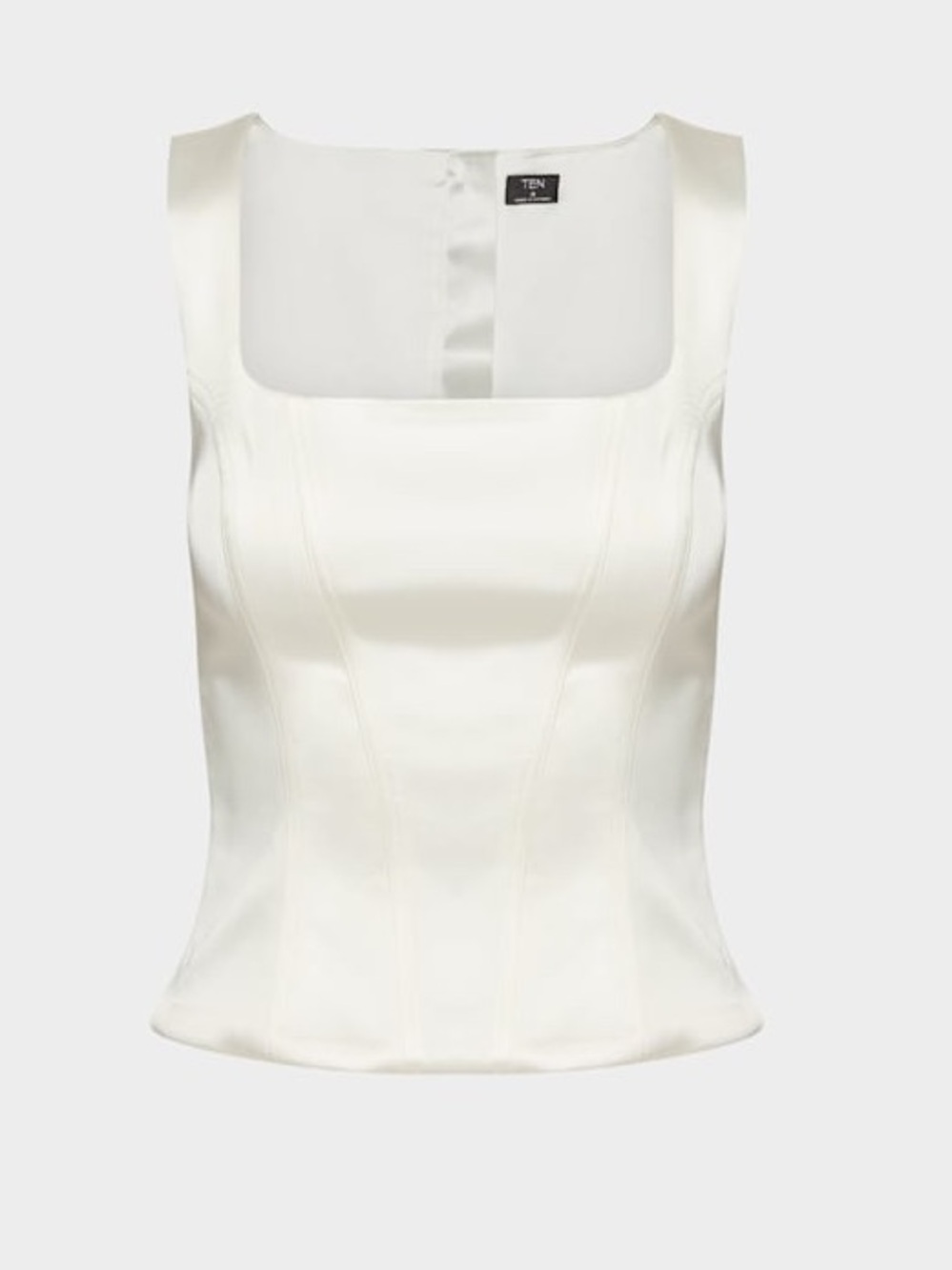 NEW ARTIZIA TEN White Square Neck Tank Top Elegant CAPRICE LIGHT BIRCH MEDIUM